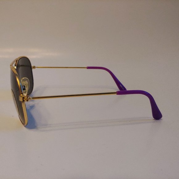 (NWT) Vintage 90's Kids Aviator Metal Sports Sunglasses (Gold/Purple) - Picture 2 of 4